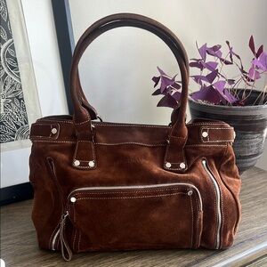 Longchamp Brown Suede Women's Bag